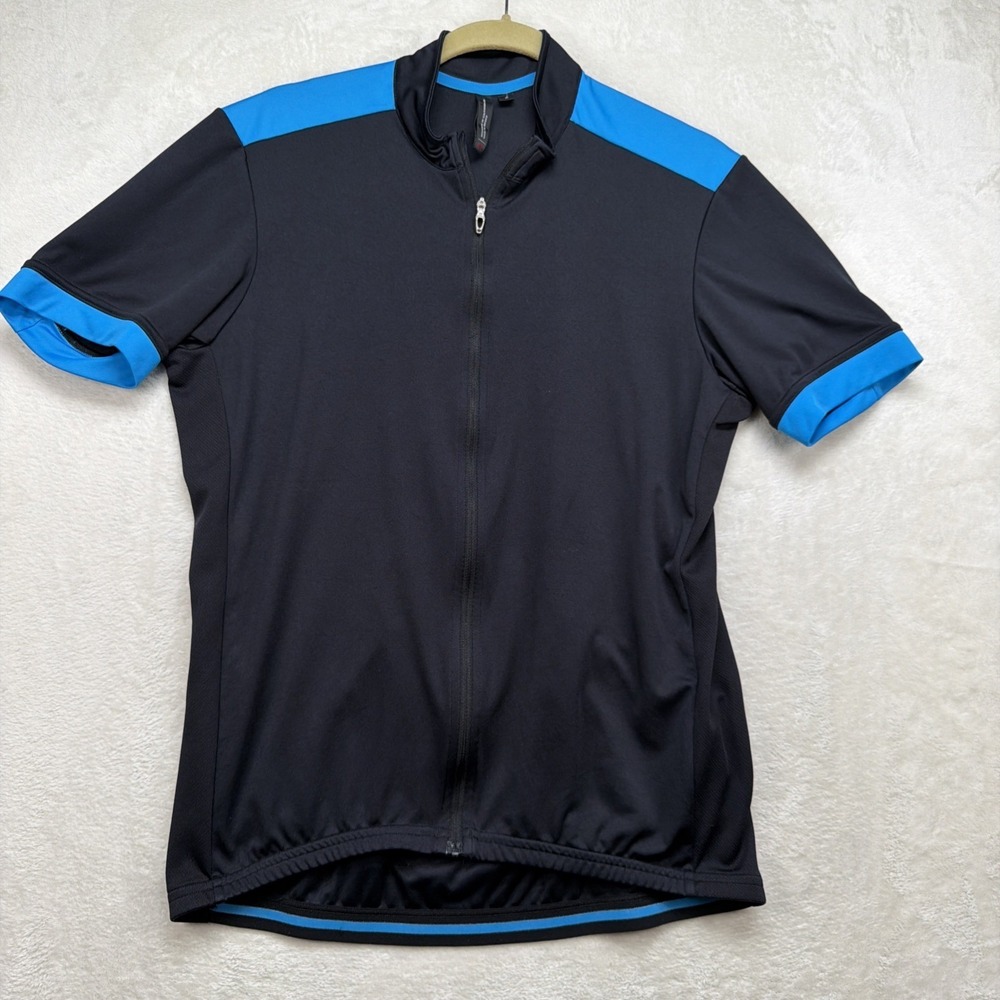 Specialized Cycling Jersey Mens L Black Blue 1/4 Zip Road Bike Performance